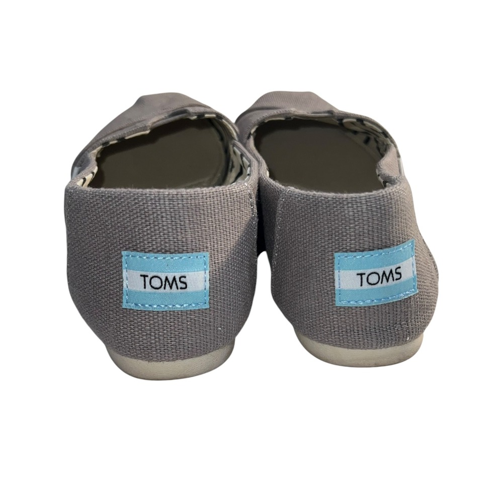 Toms Heavy‎ Grey Canvas Flat Loafers Women's Size 7.5 Comfort Leisure - Picture 3 of 6